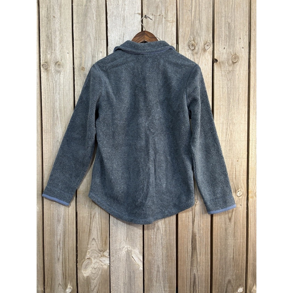 L.L.Bean Women's Fleece Cardigan Jacket Small Blue Button Front - Picture 3 of 6